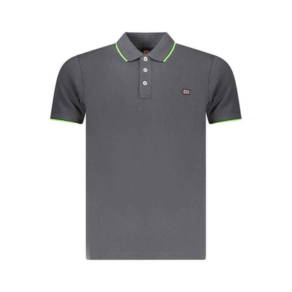 Gray Cotton Mens Polo Shirt