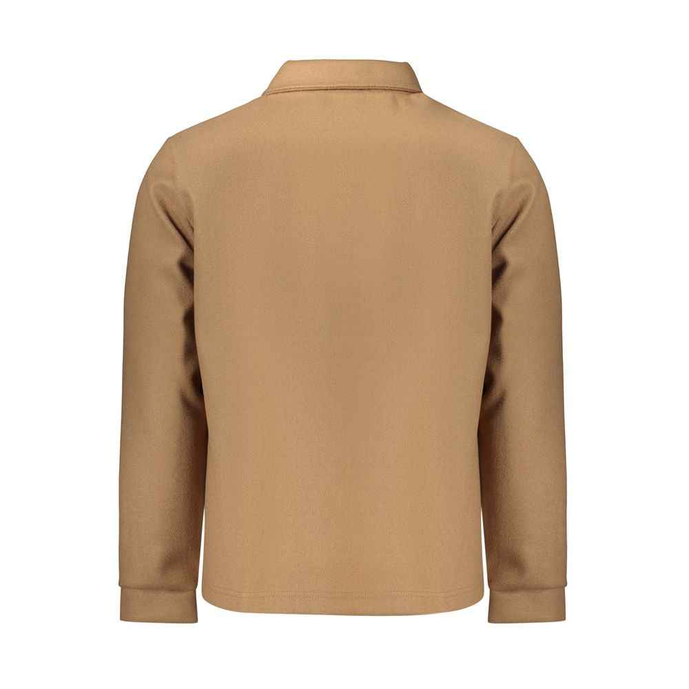 Brown Cotton Full-Length Jacket
