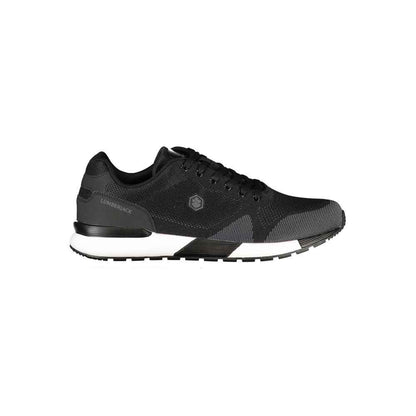 Black Polyester Athletic Sneakers