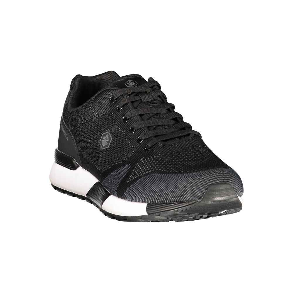 Black Polyester Athletic Sneakers