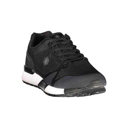 Black Polyester Athletic Sneakers