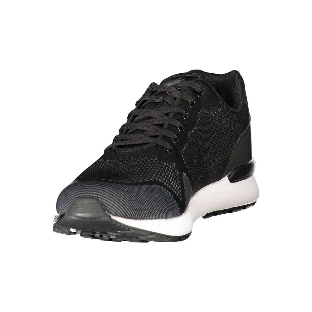 Black Polyester Athletic Sneakers