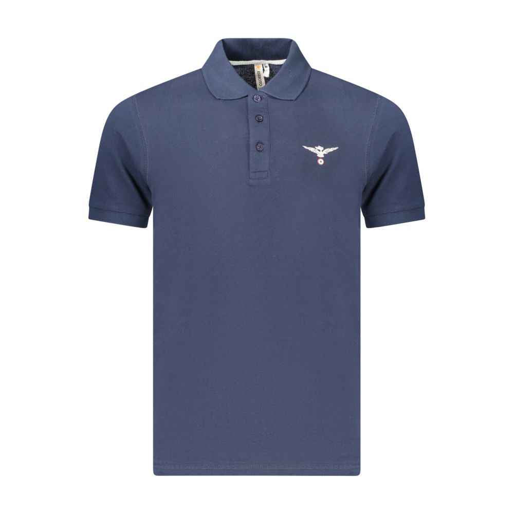 Blue Cotton Men's Polo Shirt