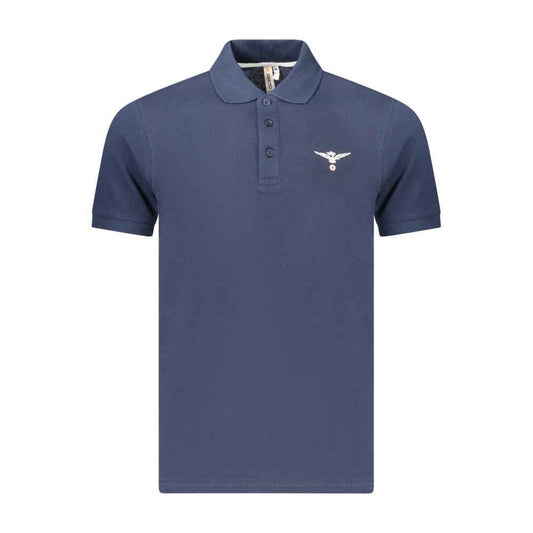 Blue Cotton Men's Polo Shirt