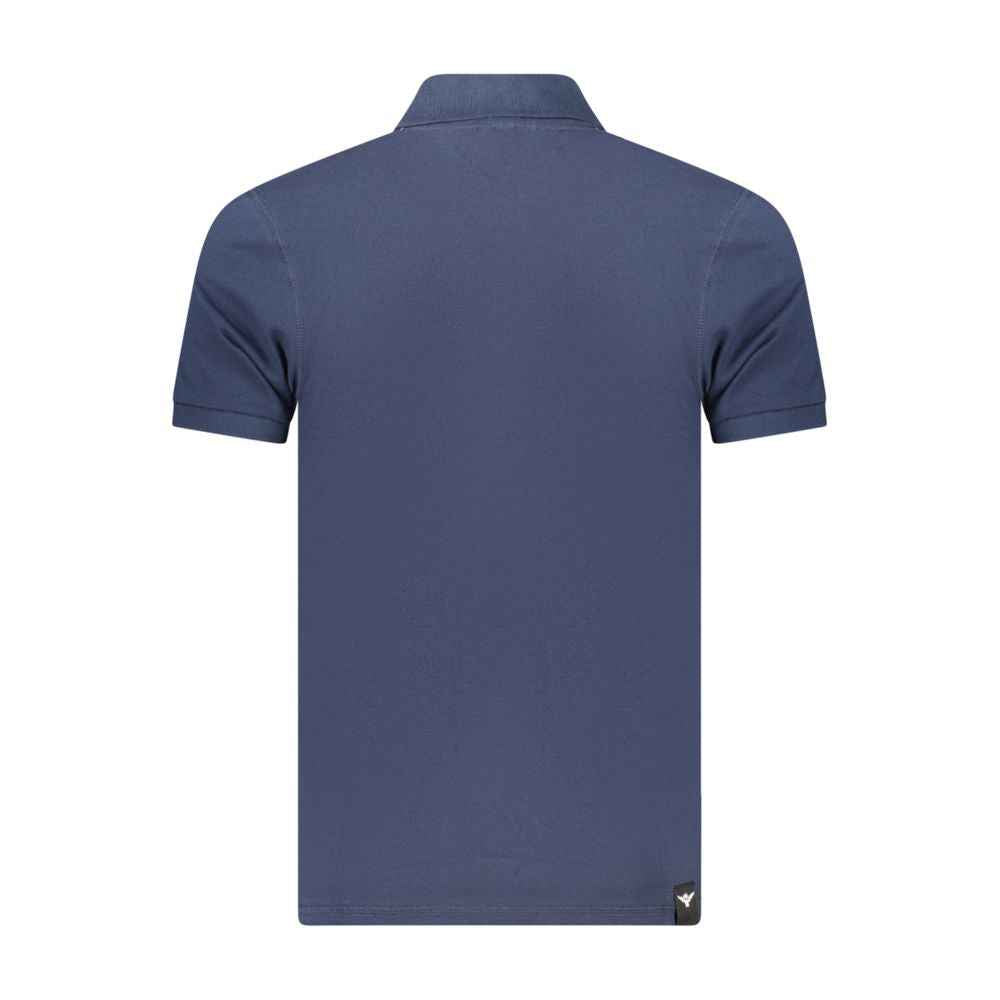 Blue Cotton Men's Polo Shirt