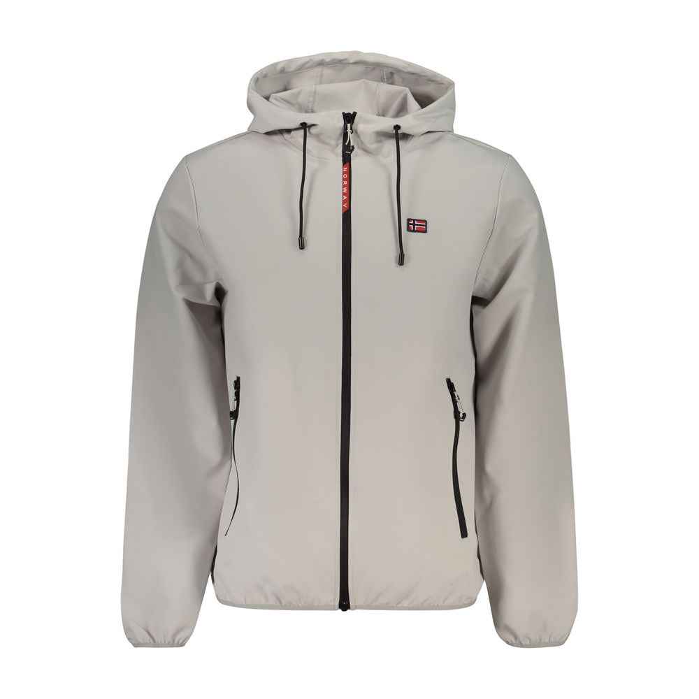 Gray Polyester Men's Jacket