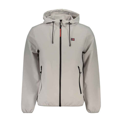Gray Polyester Men's Jacket
