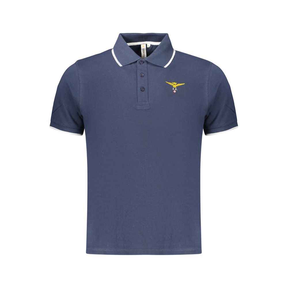 Blue Cotton Men's Polo Shirt