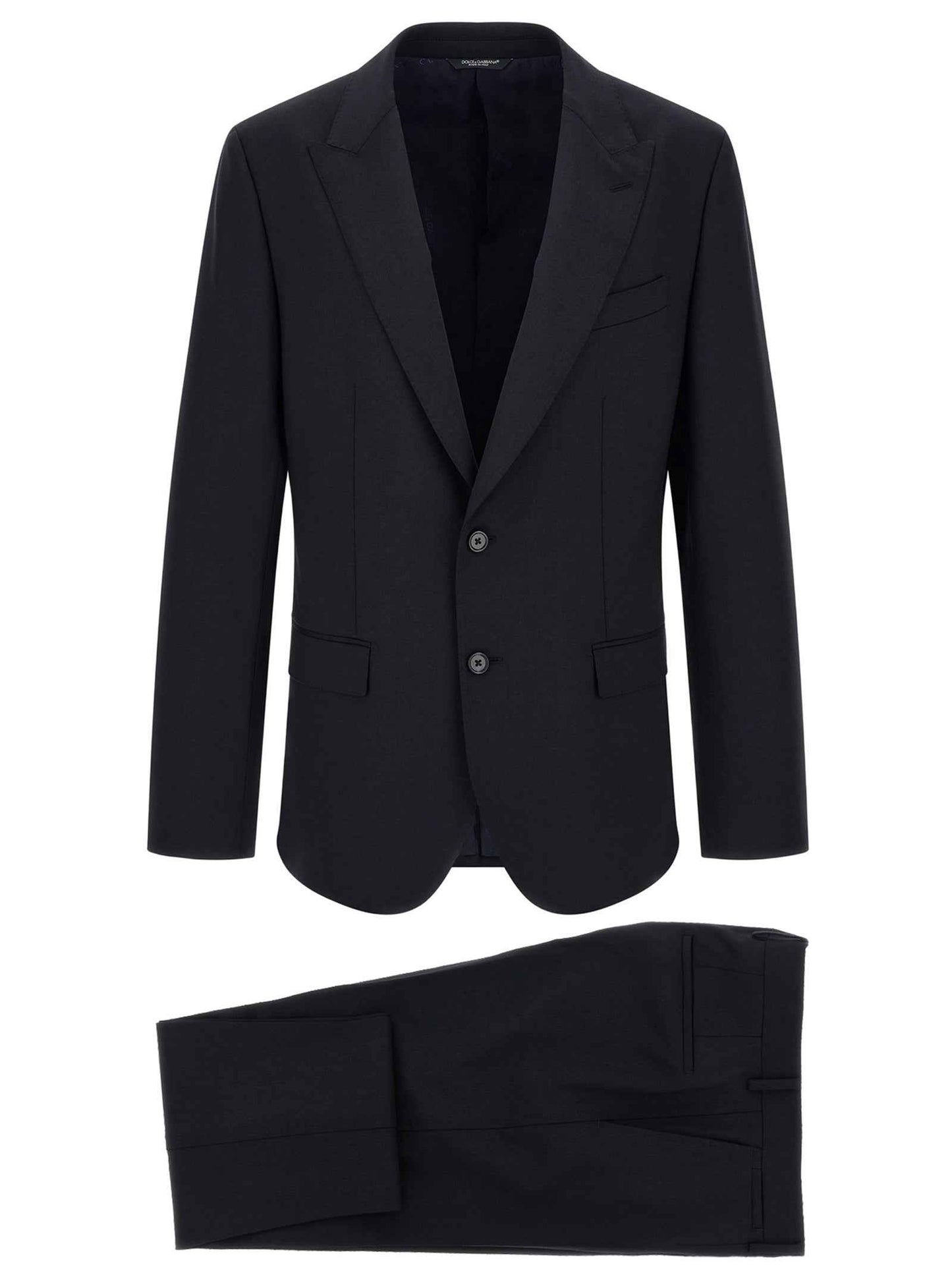 Blue Virgin Wool Two-Piece Suit