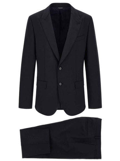 Blue Virgin Wool Two-Piece Suit