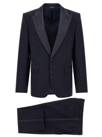 Blue Virgin Wool Two-Piece Suit