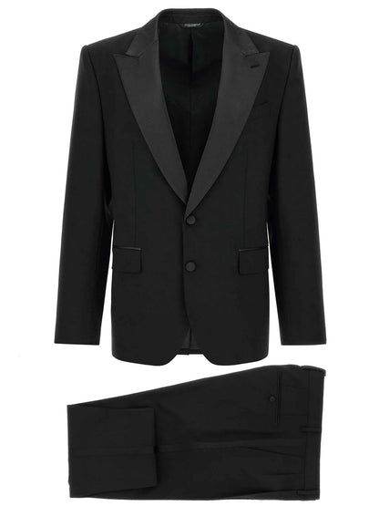 Black Virgin Wool Two-Piece Suit