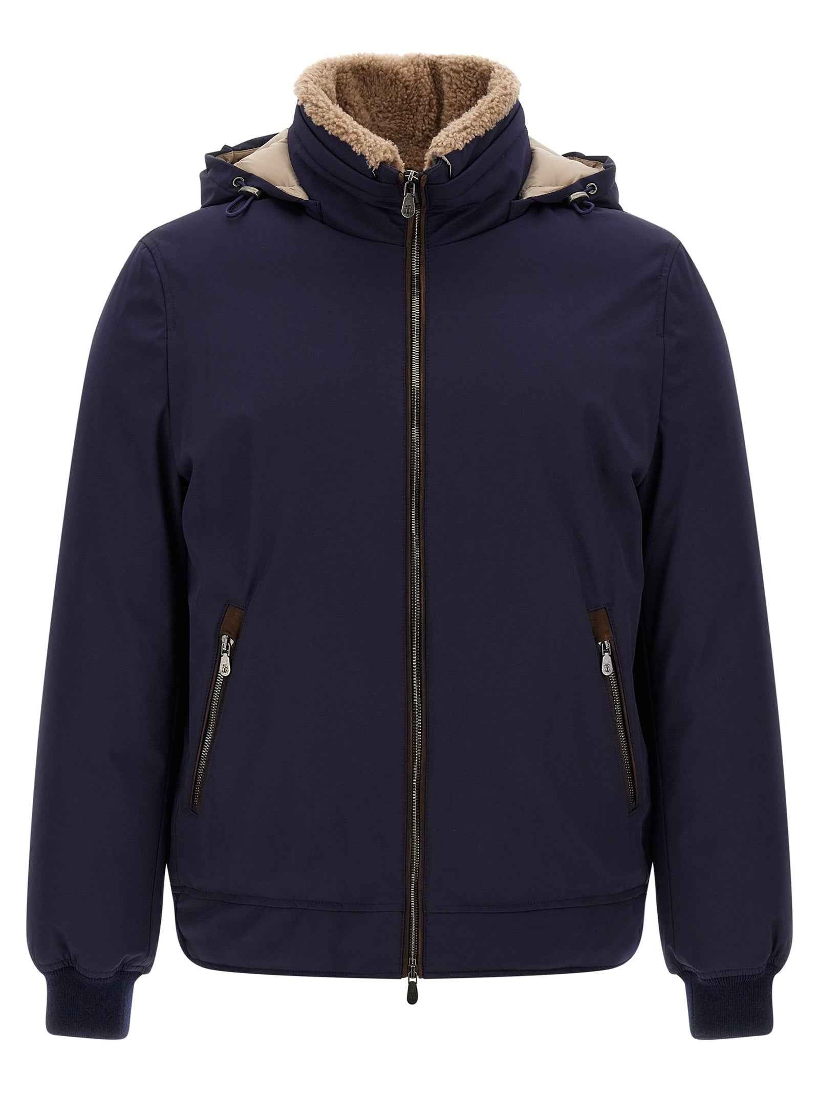 Blue Polyamide Full-Length Jacket