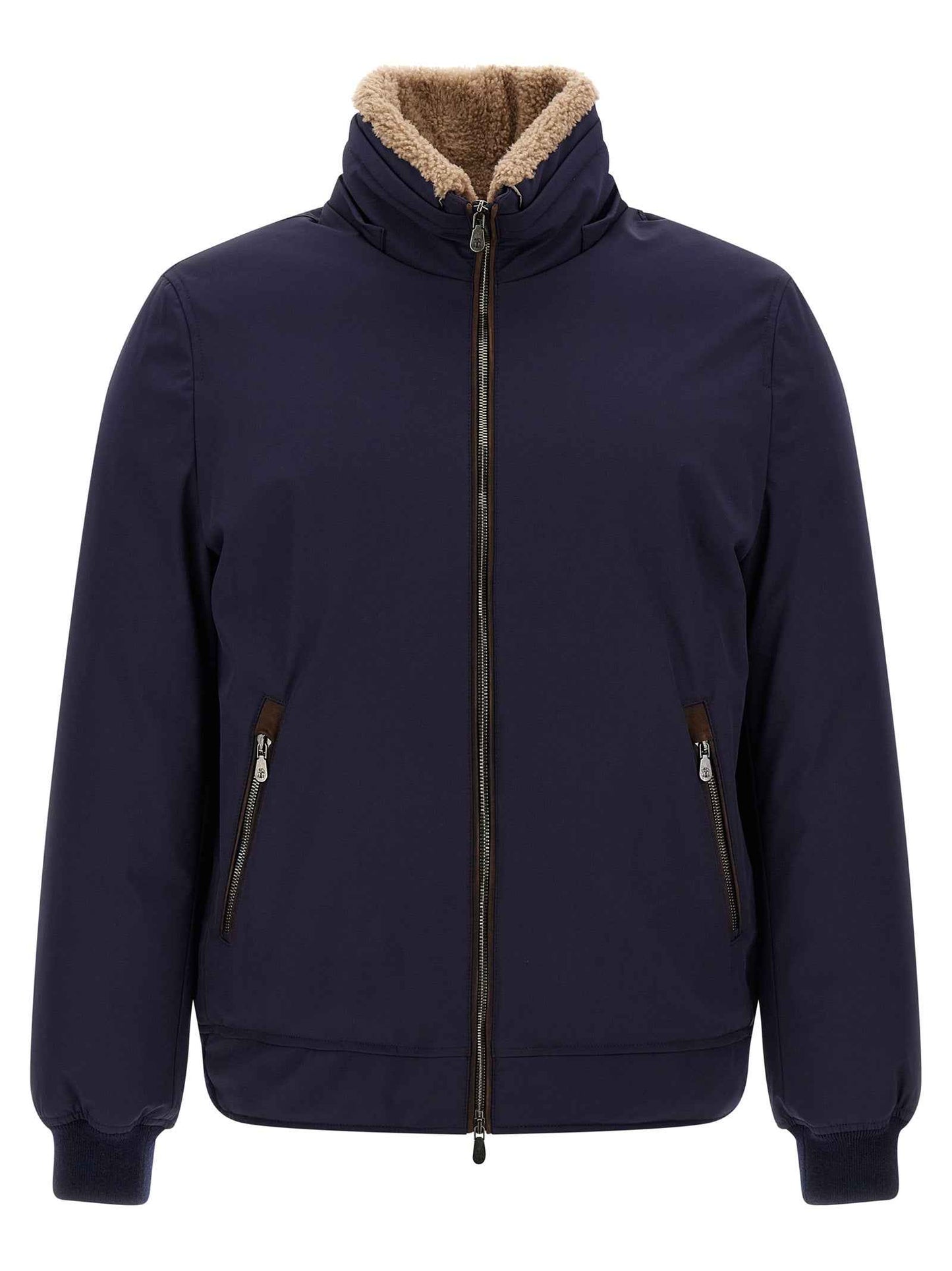 Blue Polyamide Full-Length Jacket