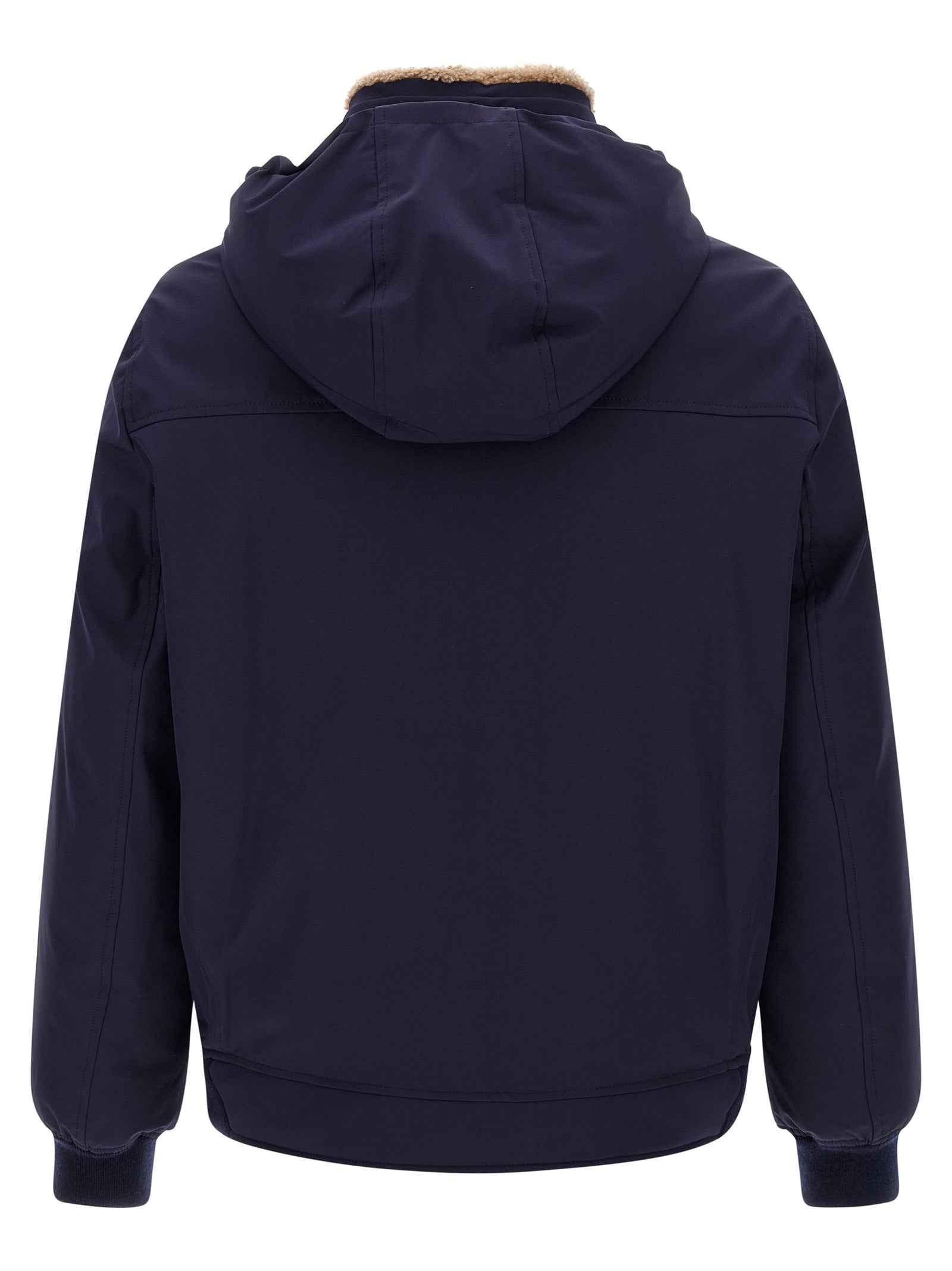 Blue Polyamide Full-Length Jacket
