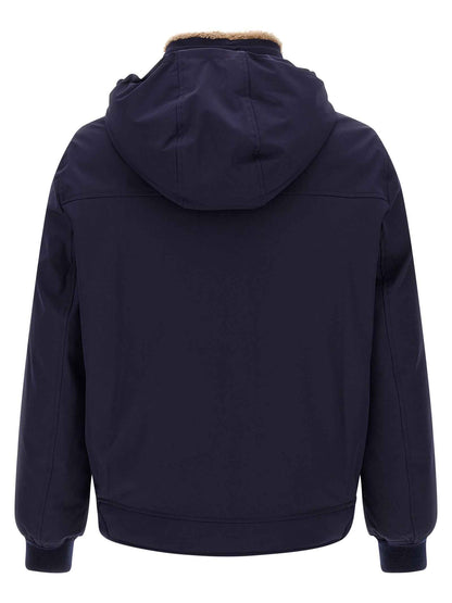 Blue Polyamide Full-Length Jacket