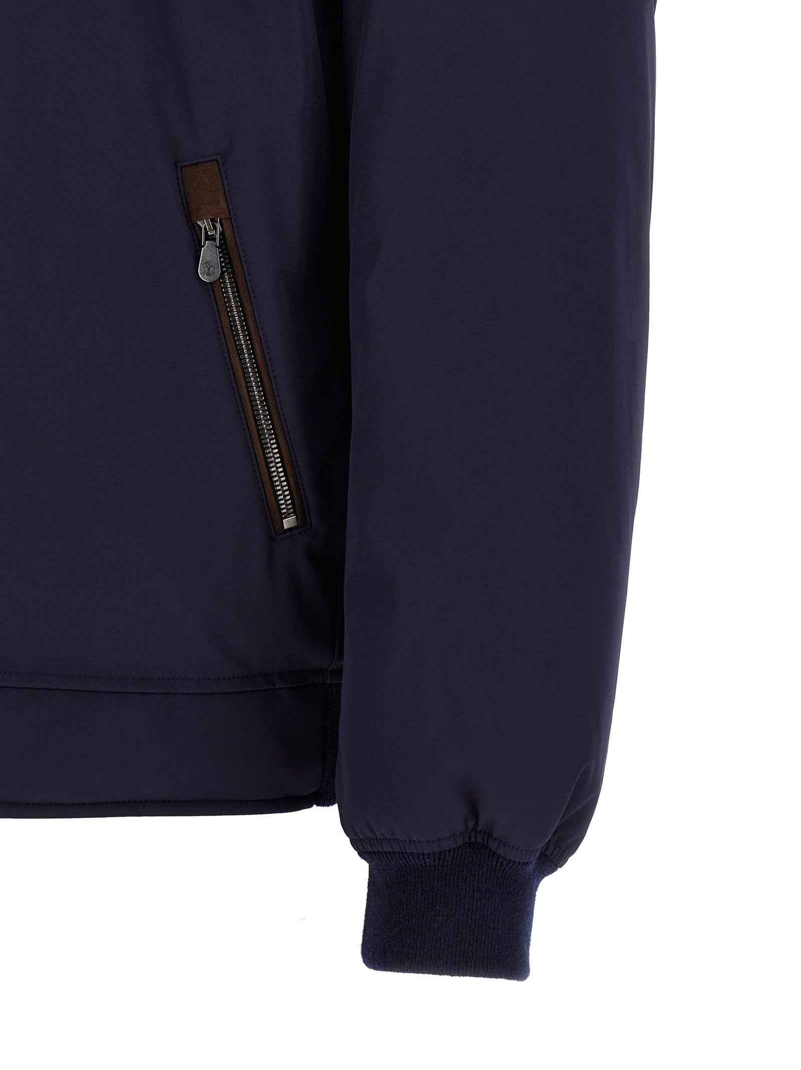 Blue Polyamide Full-Length Jacket