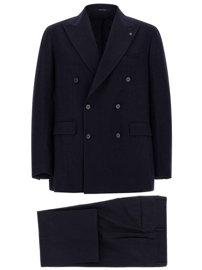 Blue Virgin Wool Two-Piece Suit