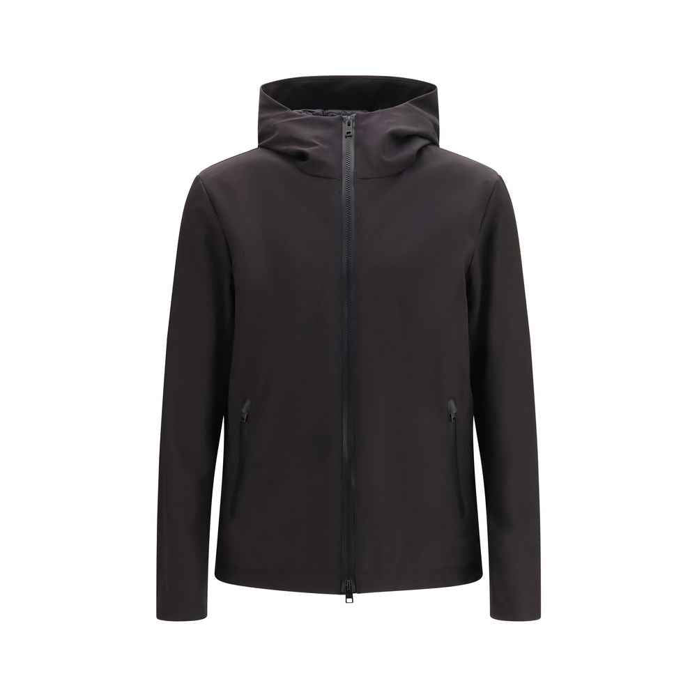 Black Polyester Shell Jacket