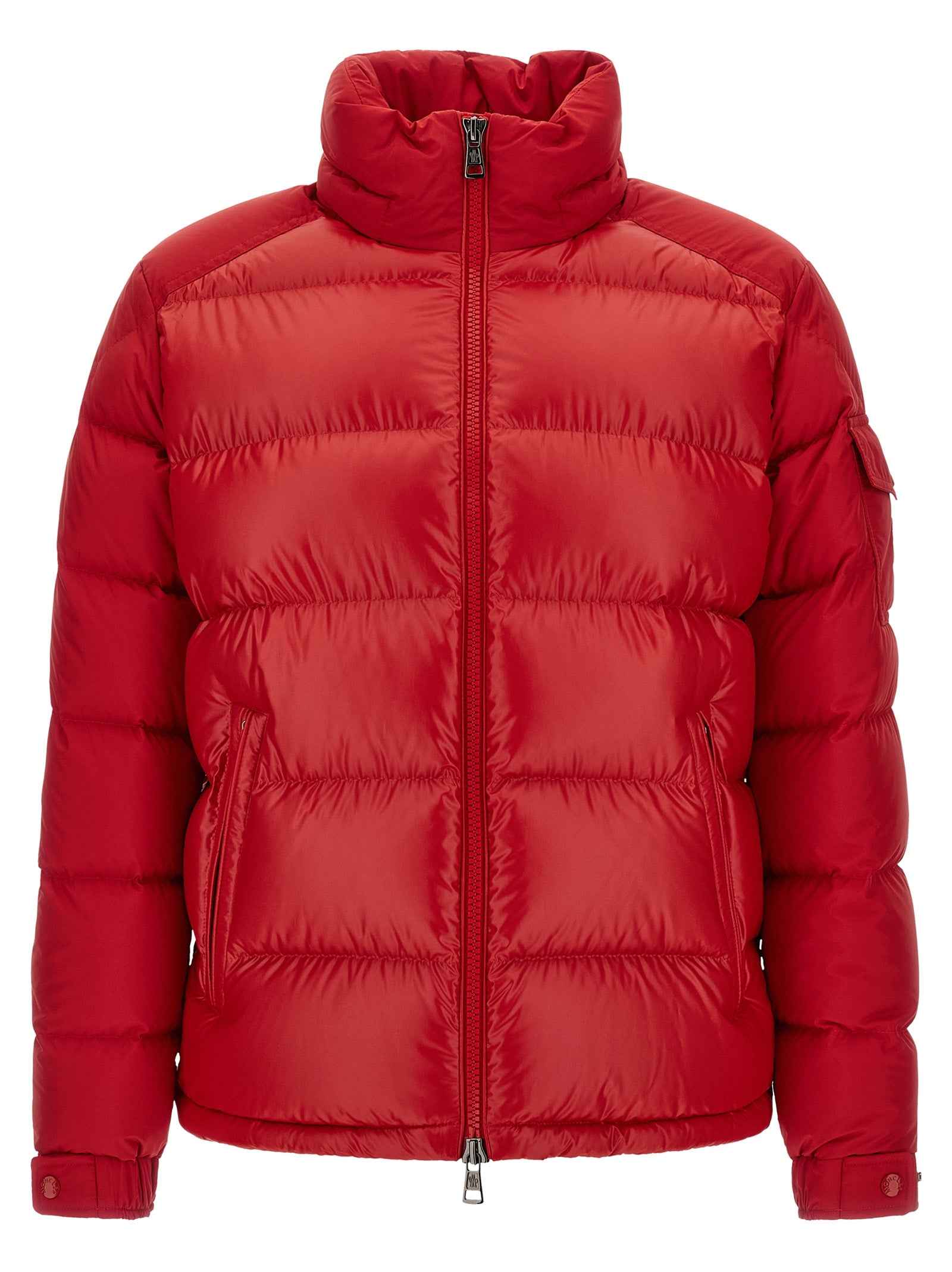 Red Polyester Full-Length Jacket