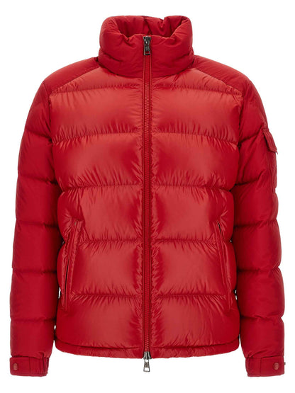 Red Polyester Full-Length Jacket