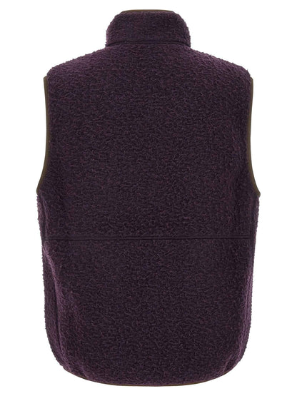 Purple Polyester Sleeveless Jacket