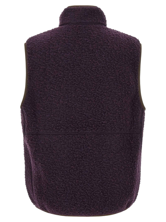 Purple Polyester Sleeveless Jacket