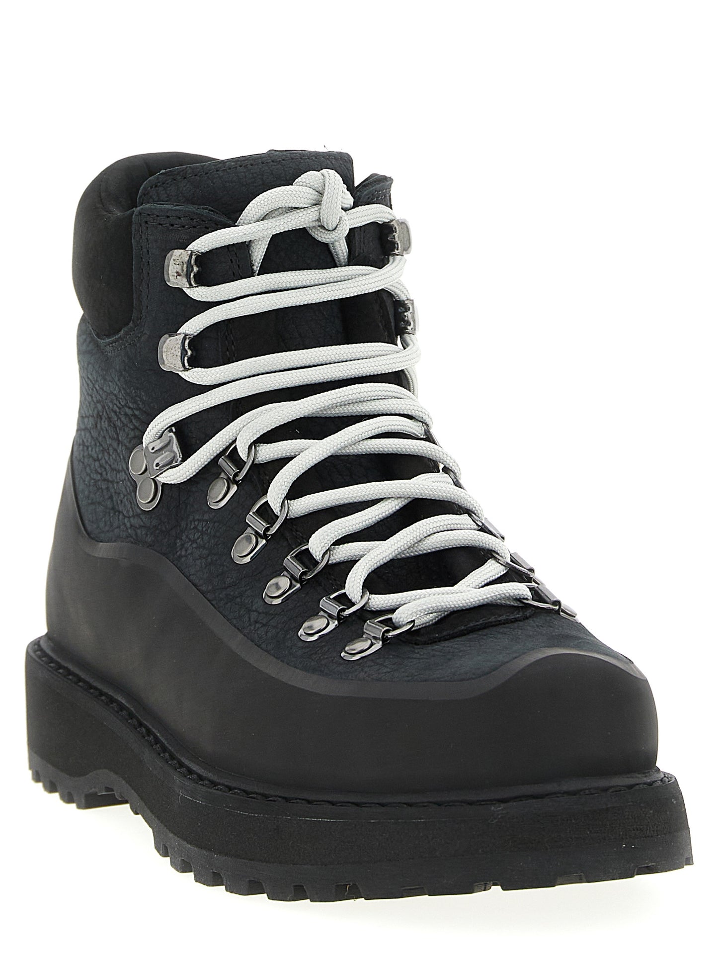 Black Cowhide Ankle Boots