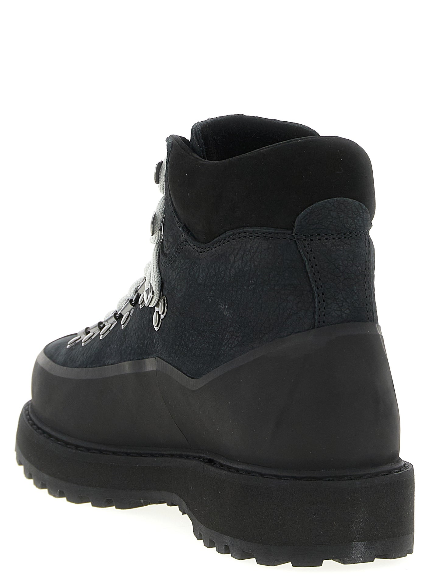 Black Cowhide Ankle Boots