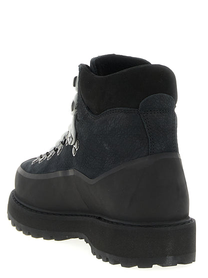 Black Cowhide Ankle Boots