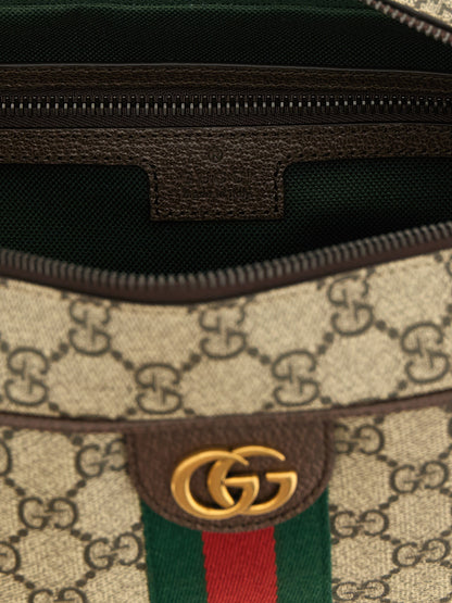 Beige Polyethylene Crossbody Bag
