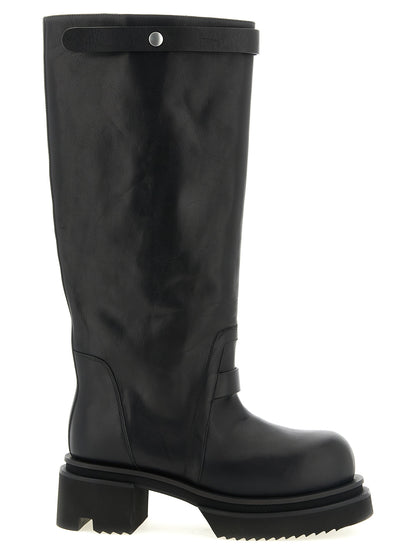 Black Calfskin Over The Knee