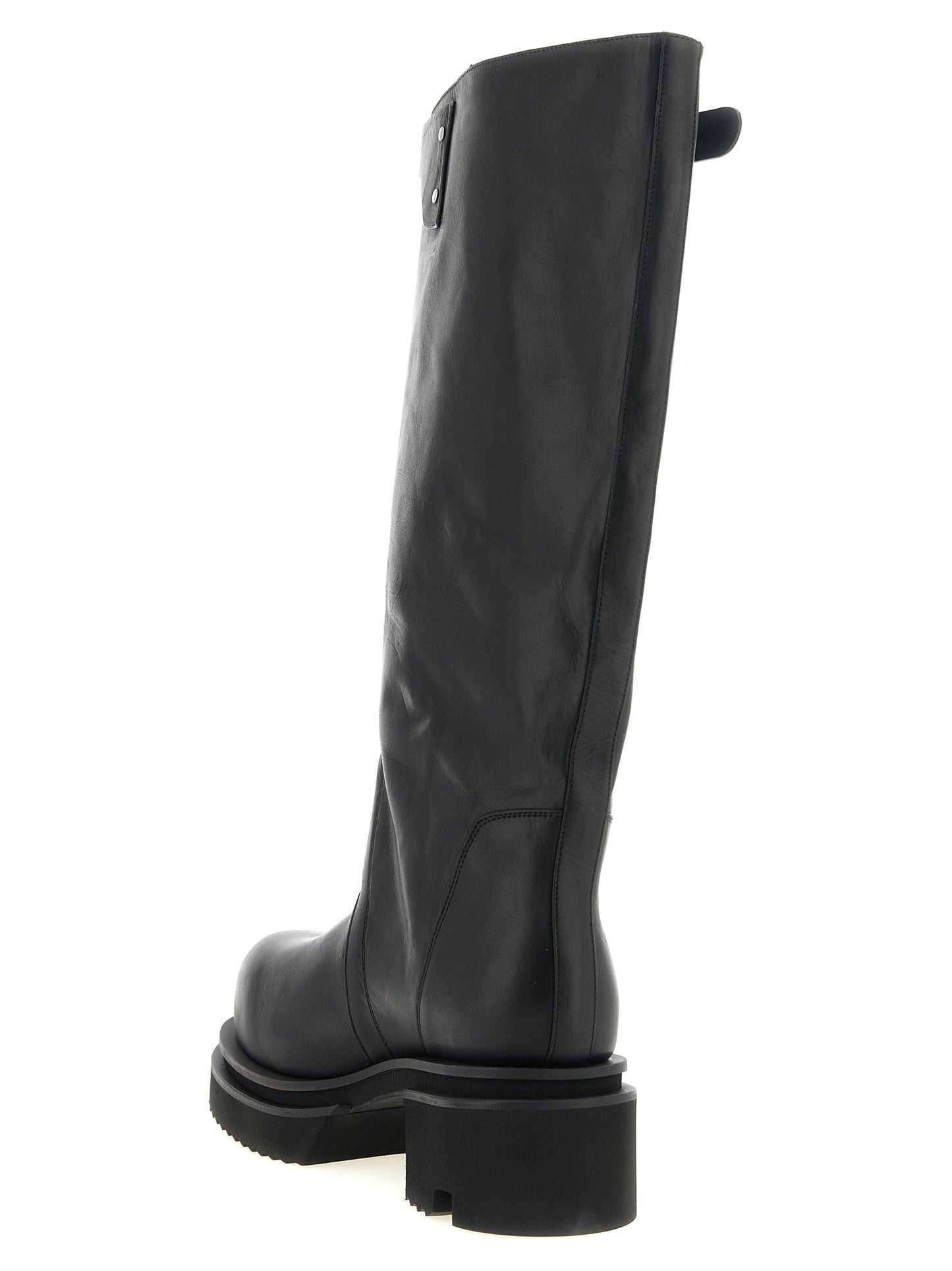 Black Calfskin Over The Knee