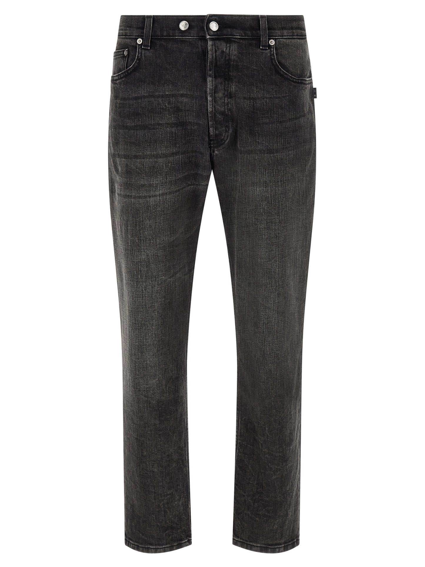 Black Cotton Cropped Jeans