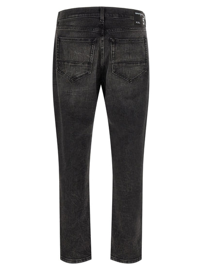 Black Cotton Cropped Jeans