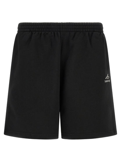 Black Cotton Bermuda Shorts