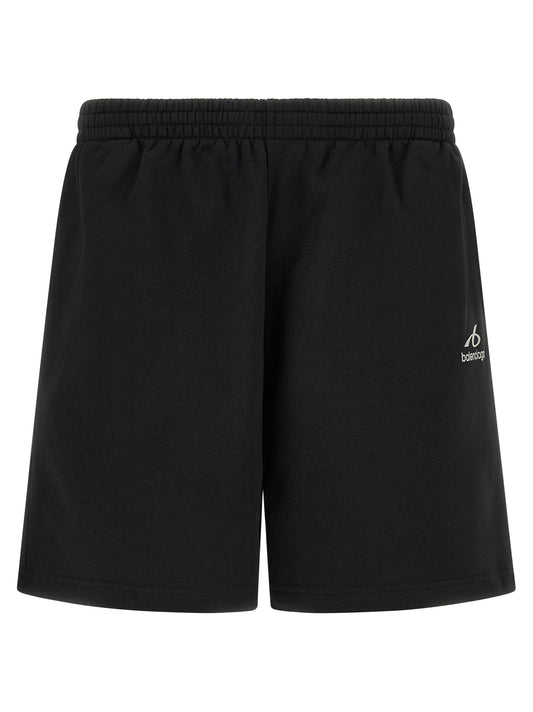 Black Cotton Bermuda Shorts
