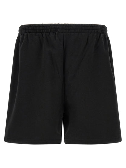 Black Cotton Bermuda Shorts