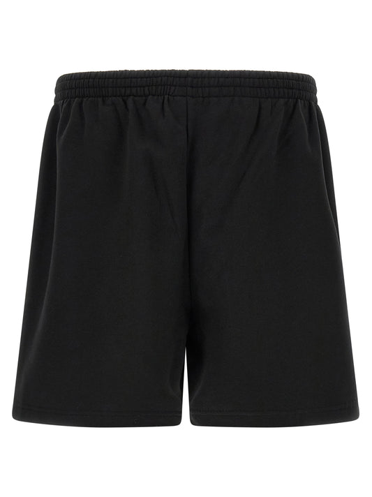 Black Cotton Bermuda Shorts