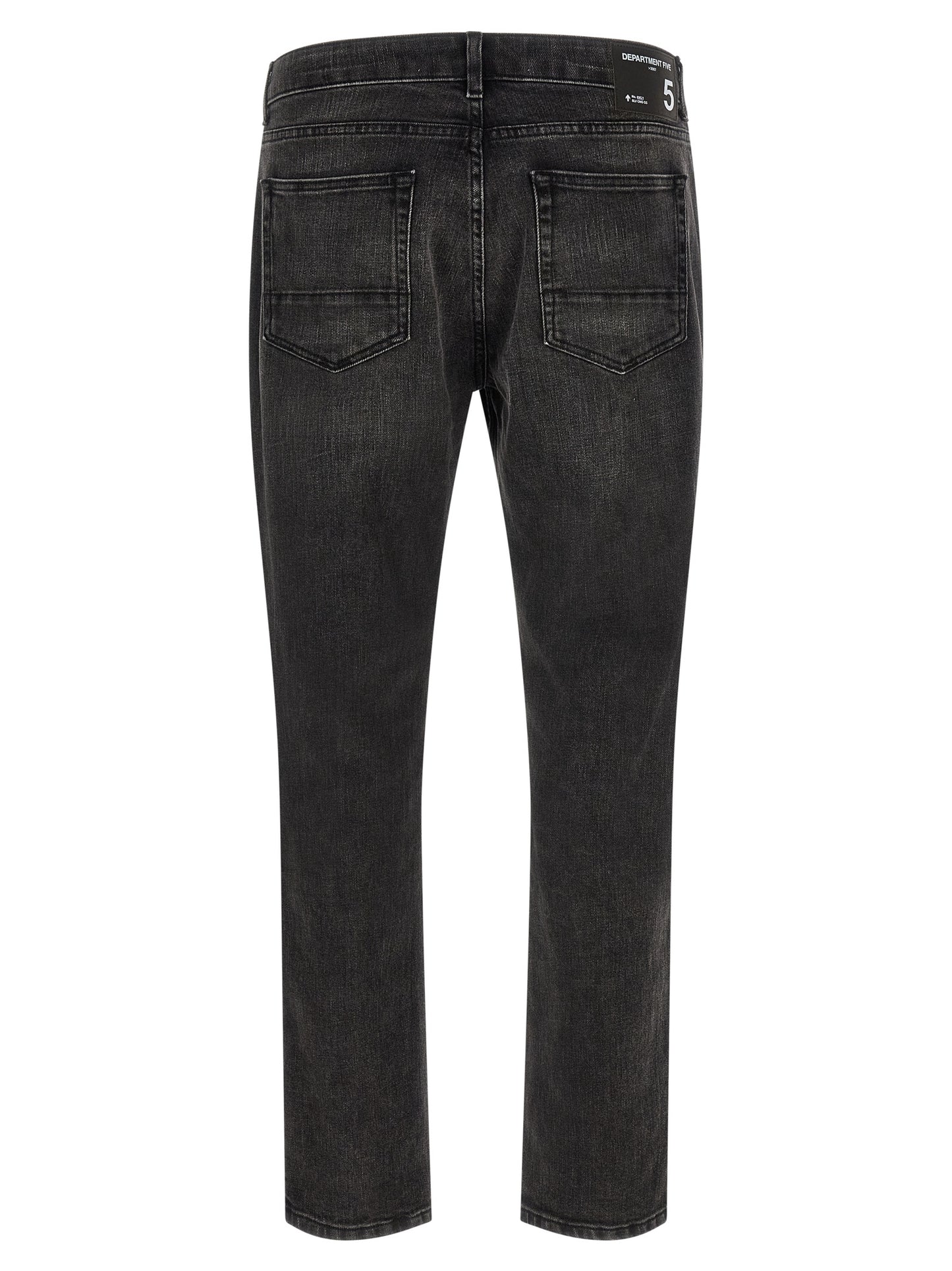 Black Cotton Straight-Leg Jeans