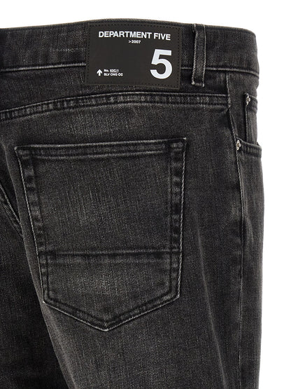 Black Cotton Straight-Leg Jeans
