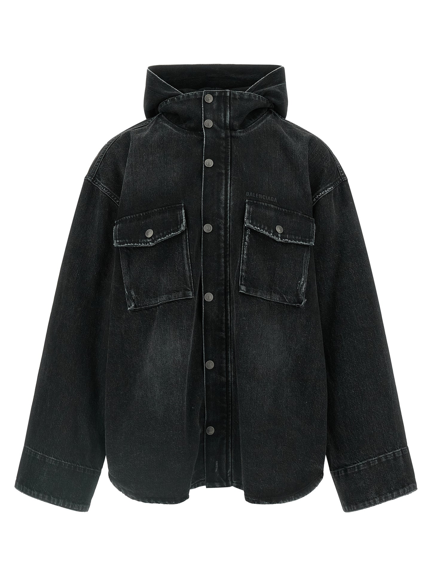 Black Cotton Denim Jacket