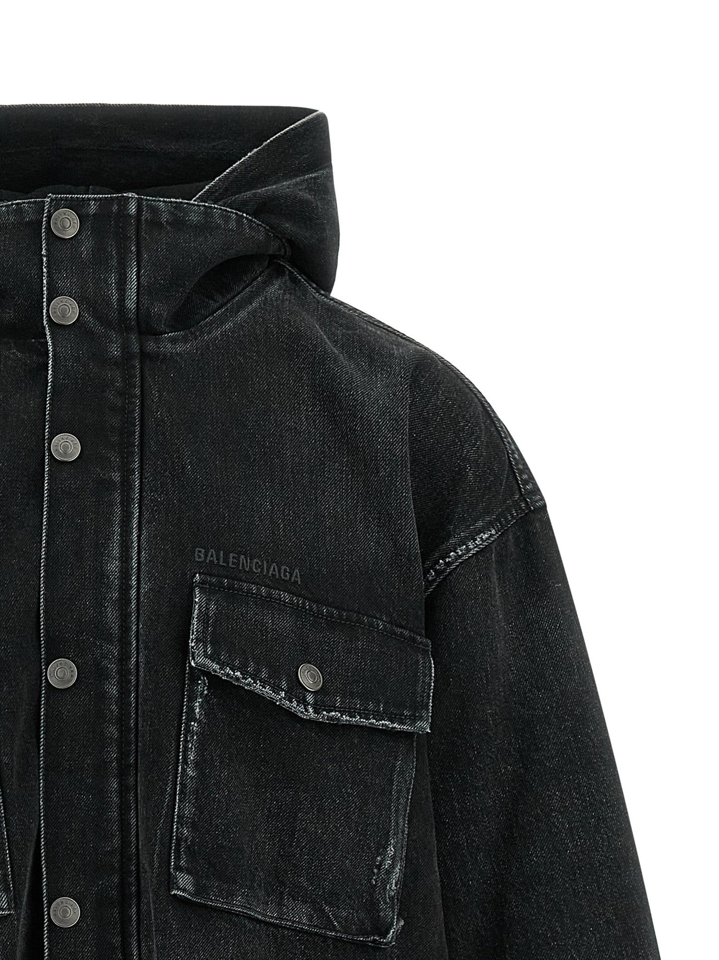 Black Cotton Denim Jacket