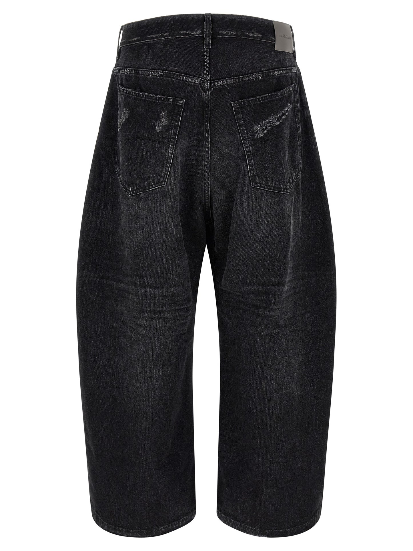 Black Cotton Cropped Jeans