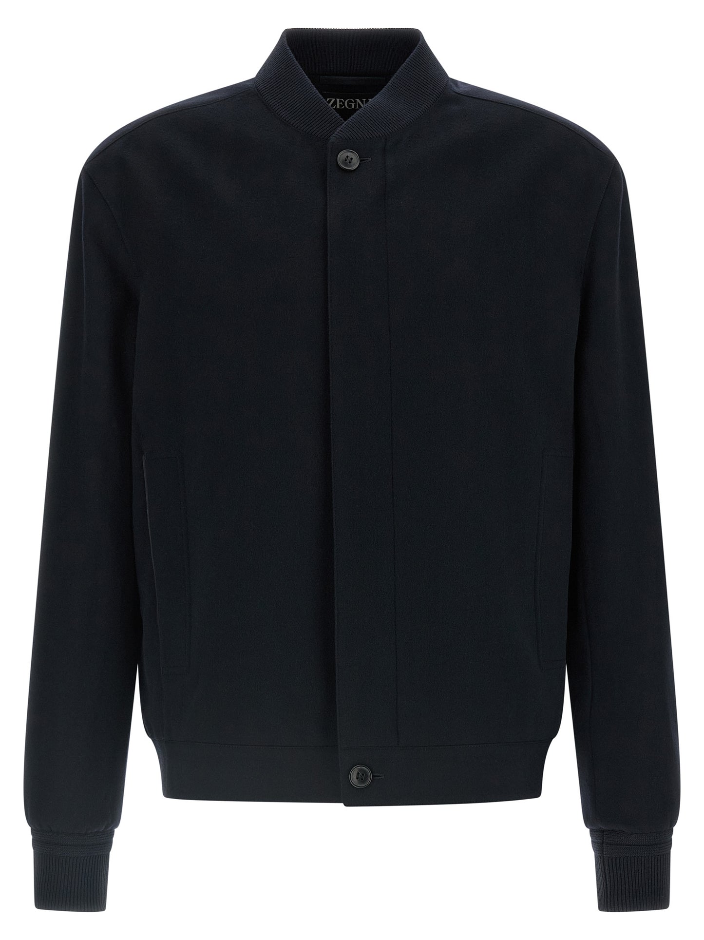 Blue Cashmere Bomber