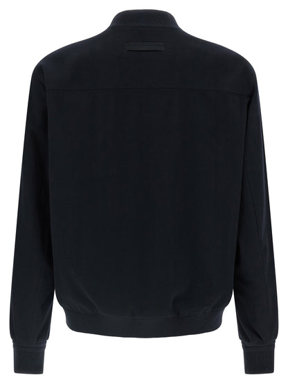Blue Cashmere Bomber