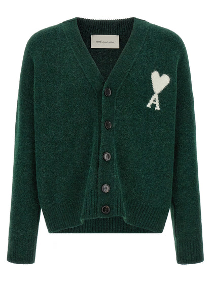 Bicolor Alpaca Leather Cardigan