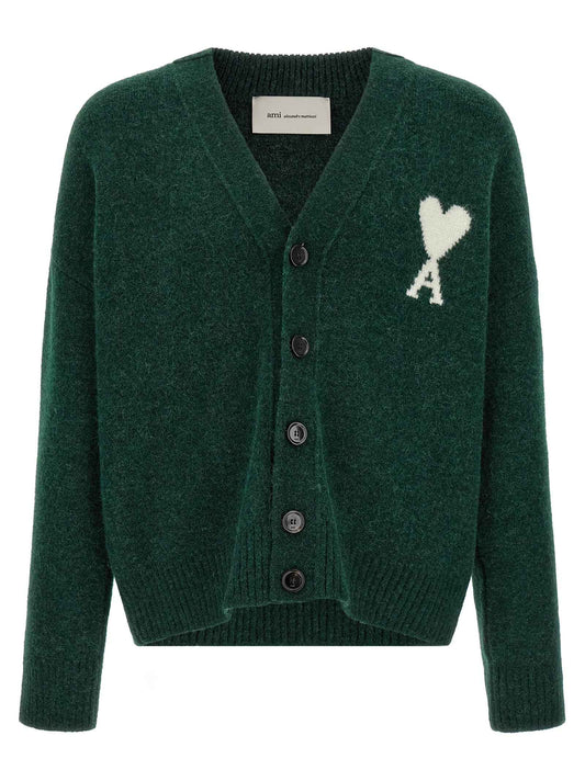 Bicolor Alpaca Leather Cardigan