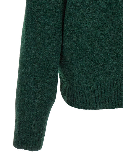 Bicolor Alpaca Leather Cardigan