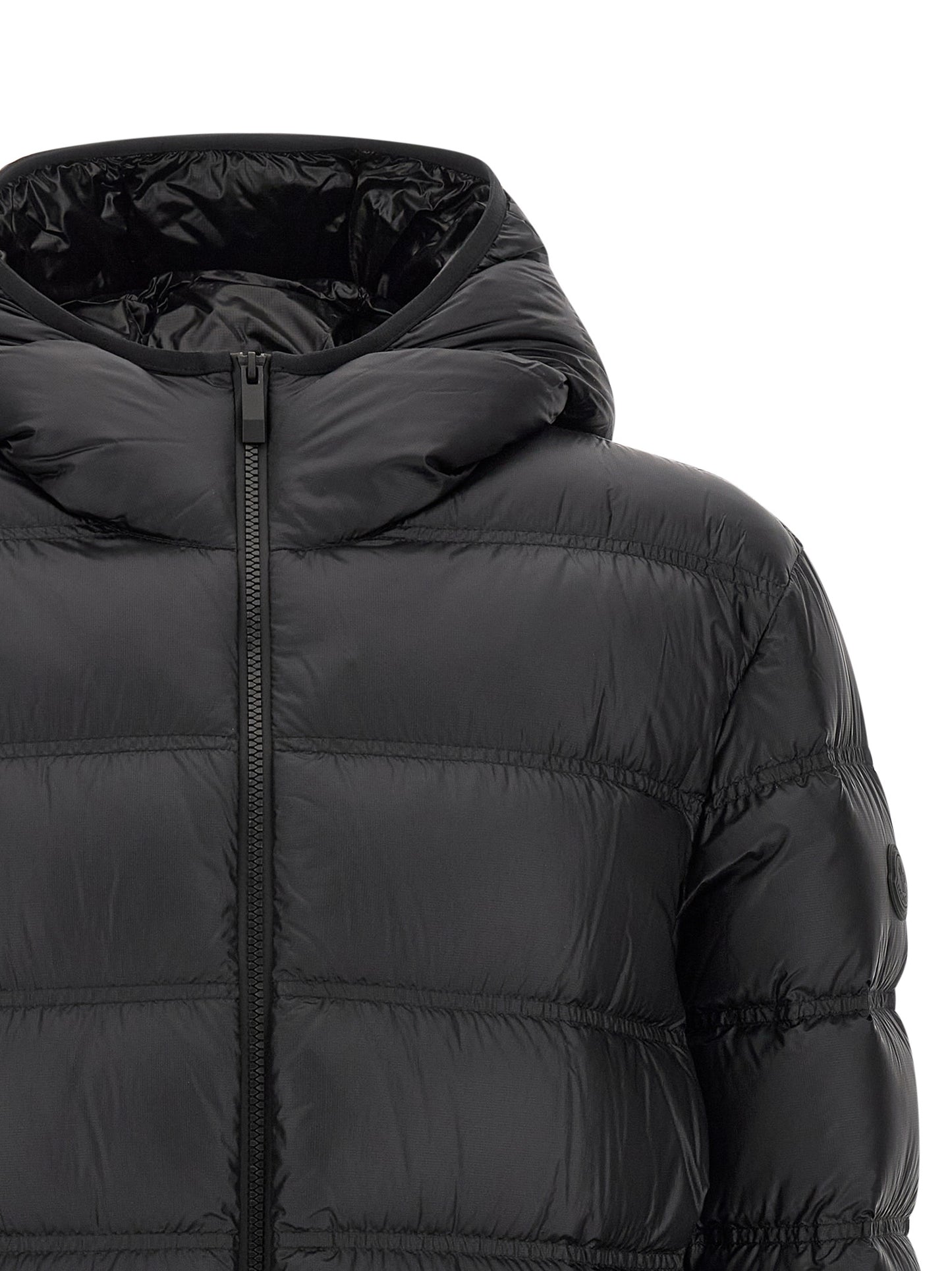Black Polyamide Full-Length Jacket